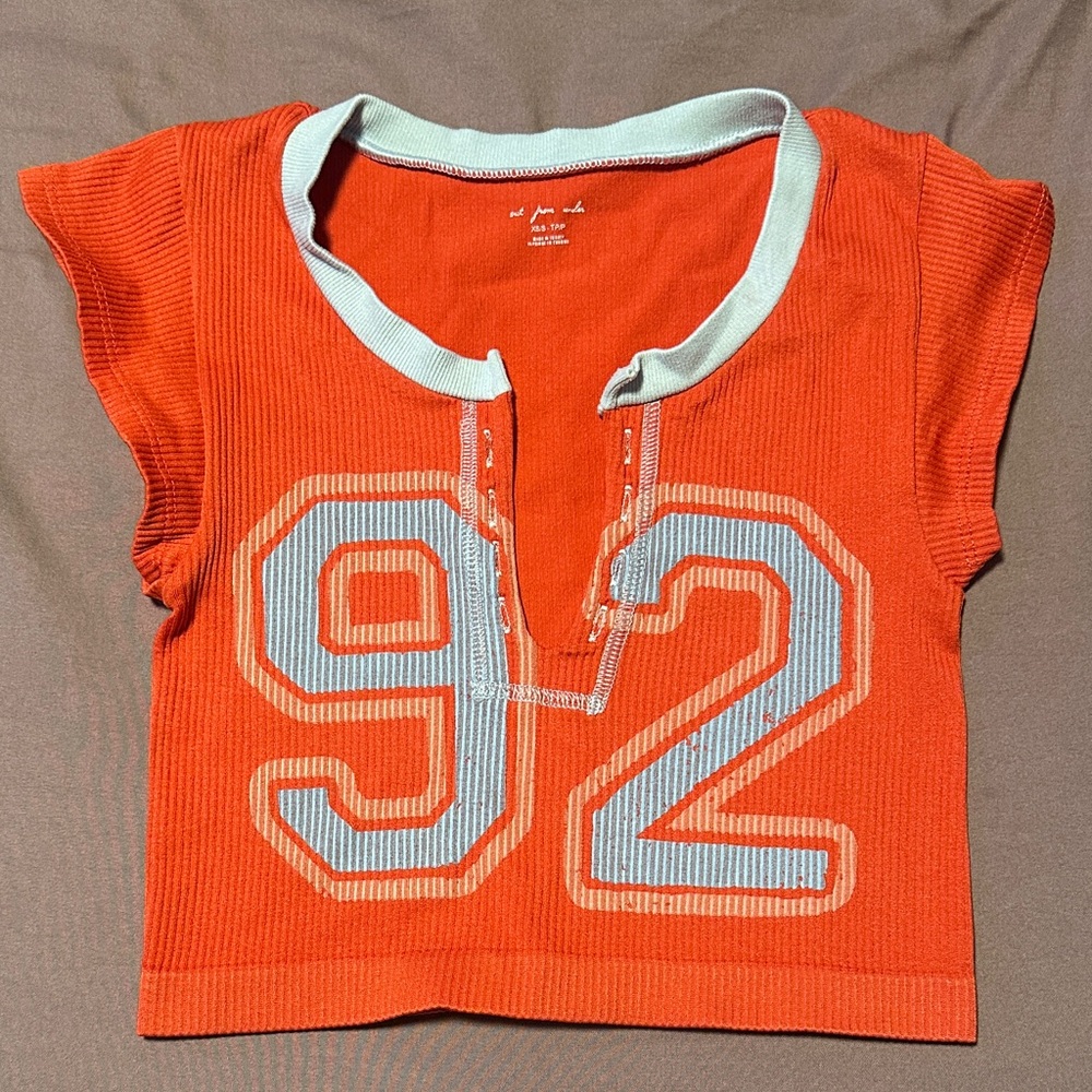 UO Orange Shirt with Number Print